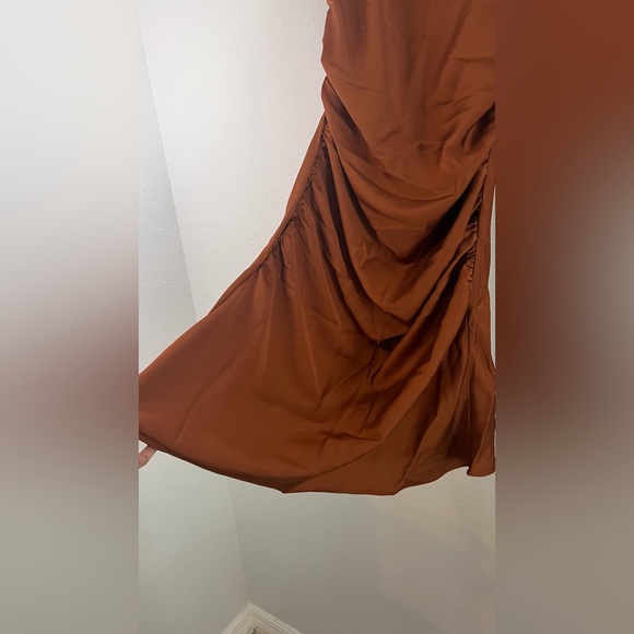 NWT Line & Dot Bronze silky mini dress size Medium - Picture 8 of 11